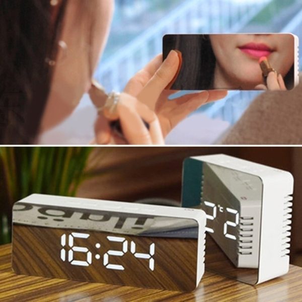 Digital Mirror LED Alarm Clock 5