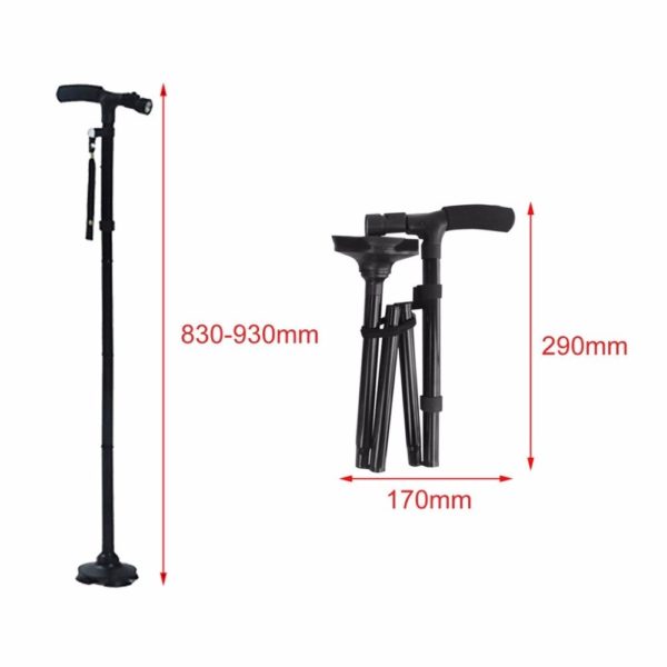 Walking Stick /Trail Hiking Pole with LED Light for Elderly 3