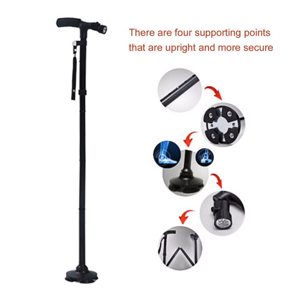 Walking Stick /Trail Hiking Pole with LED Light for Elderly