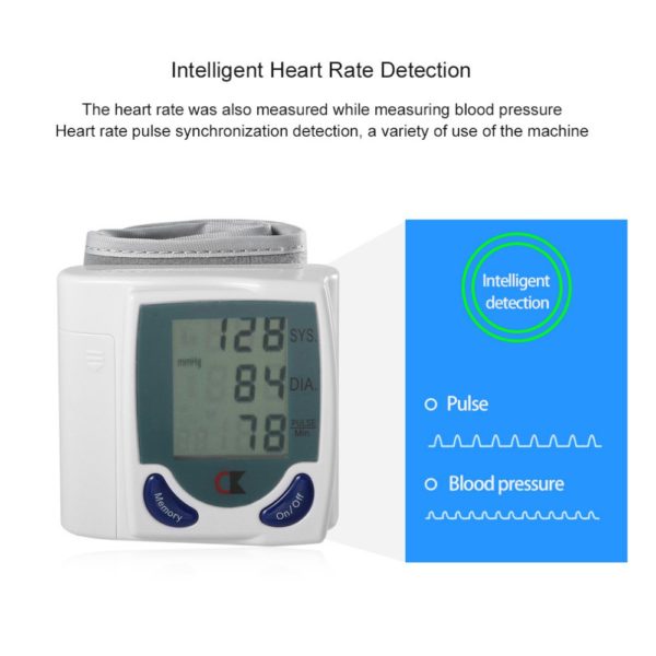 Automatic Digital Wrist Blood Pressure Monitor for Measuring Heart Beat Pulse Rate DIA Health Care Sphygmomanometer Tonometer 2
